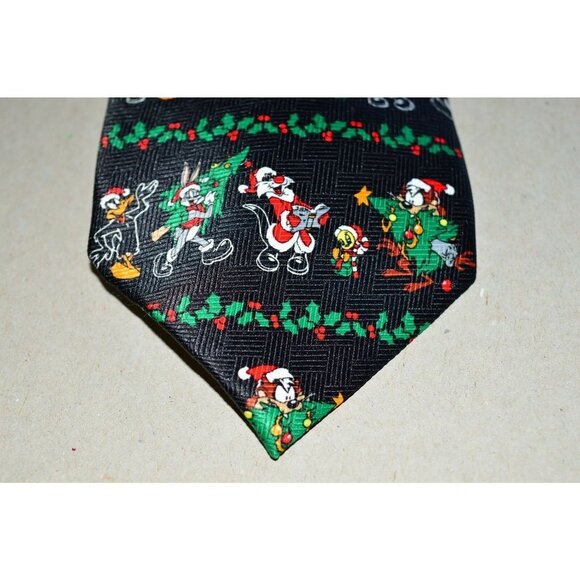 Looney Tunes Holiday Christmas Necktie Tie Warner - Picture 2 of 5
